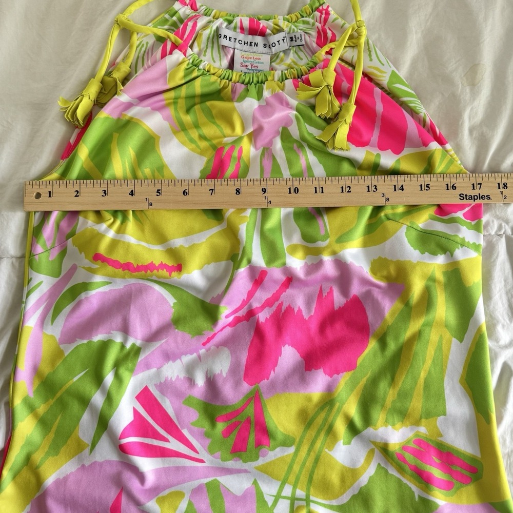 Gretchen Scott Everywhere Tie Tassels Dress-size M-Floral Tropical-Summer-Beach‎ - Picture 4 of 6
